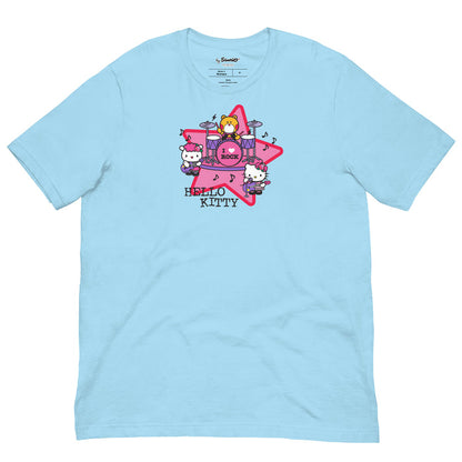 Hello Kitty I Love Rock Tee Apparel Printful Ocean Blue S