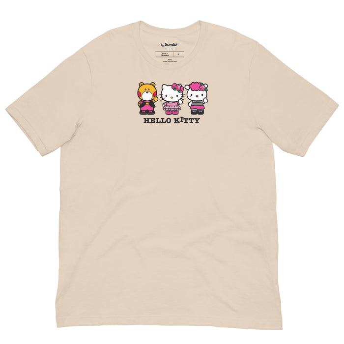 Hello Kitty Rockin' Trio Tee Apparel Printful Soft Cream XS