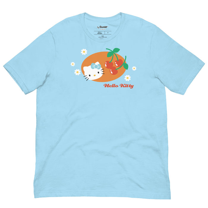 Hello Kitty Summer Cherry Tee Apparel Printful Ocean Blue S