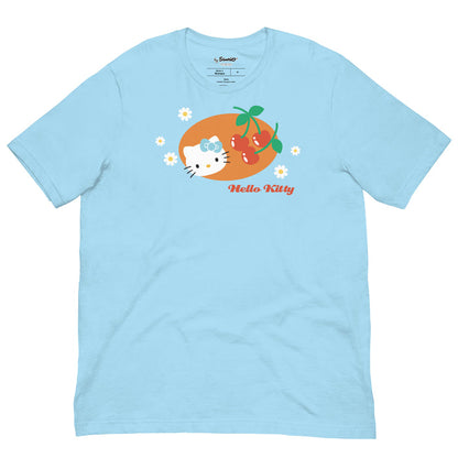 Hello Kitty Summer Cherry Tee Apparel Printful Ocean Blue S