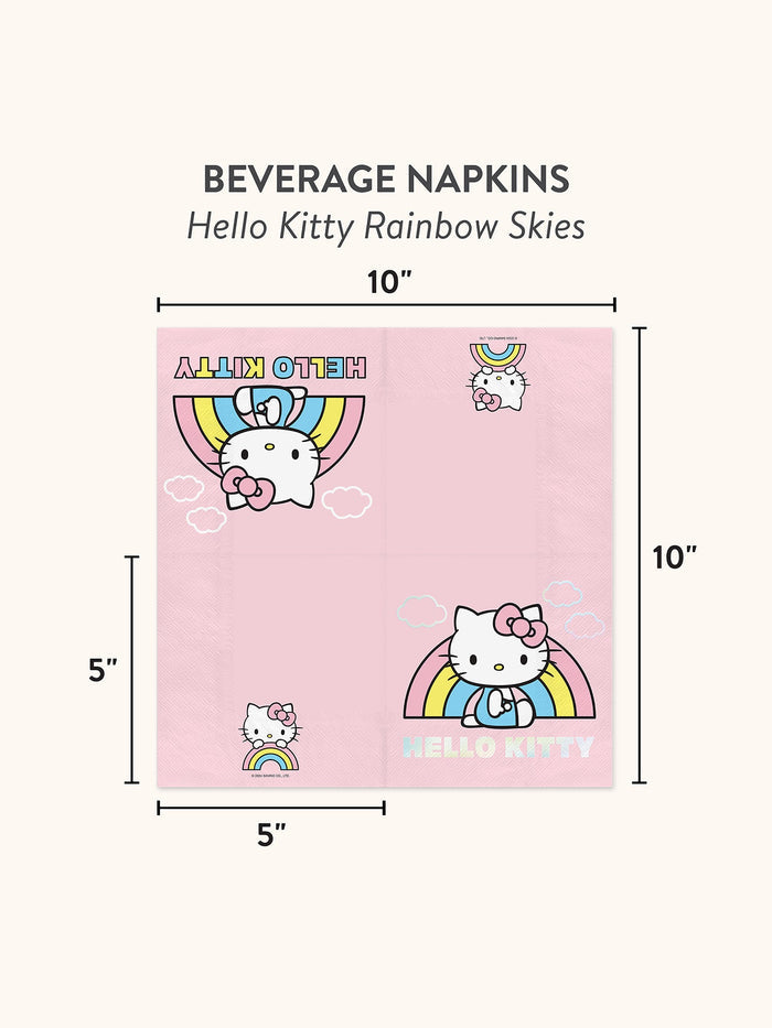 Hello Kitty x Studio Oh! Rainbow Skies Beverage Napkins Paper Tableware Studio Oh!