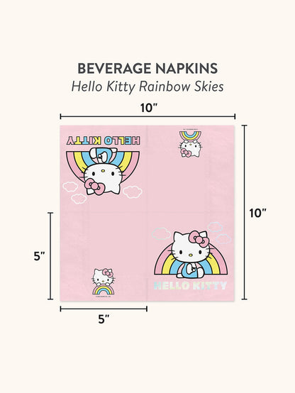 Hello Kitty x Studio Oh! Rainbow Skies Beverage Napkins Paper Tableware Studio Oh!