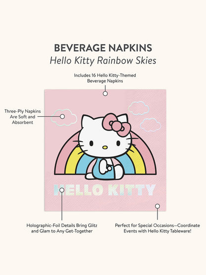 Hello Kitty x Studio Oh! Rainbow Skies Beverage Napkins Paper Tableware Studio Oh!