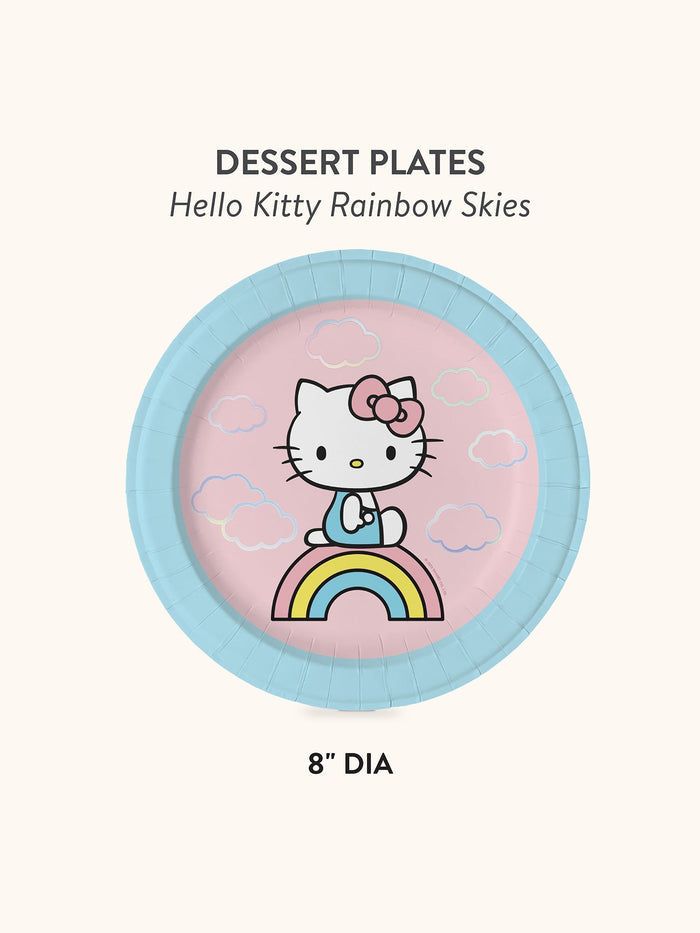 Hello Kitty x Studio Oh! Rainbow Skies Dessert Plates Paper Tableware Studio Oh!