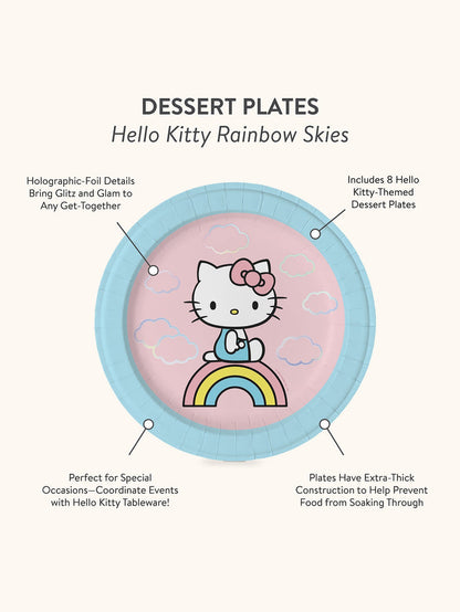 Hello Kitty x Studio Oh! Rainbow Skies Dessert Plates Paper Tableware Studio Oh!