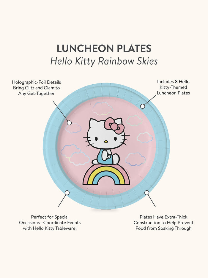 Hello Kitty x Studio Oh! Rainbow Skies Luncheon Plates Paper Tableware Studio Oh!