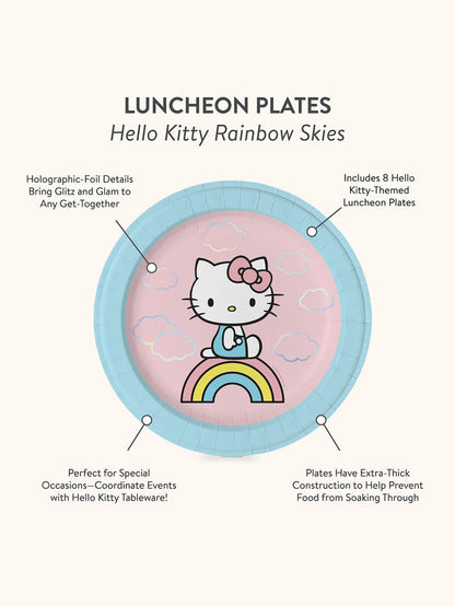 Hello Kitty x Studio Oh! Rainbow Skies Luncheon Plates Paper Tableware Studio Oh!