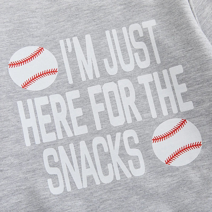 HERE FOR THE SNACKS Baseball Outfit