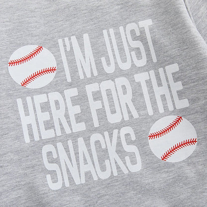 HERE FOR THE SNACKS Baseball Outfit