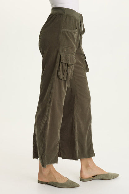 XCVI Heta Corduroy Wide-Leg Drawstring Cargo Pant