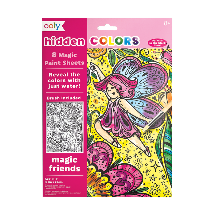 OOLY Hidden Colors Magic Paint Sheets - Magic Friends in package