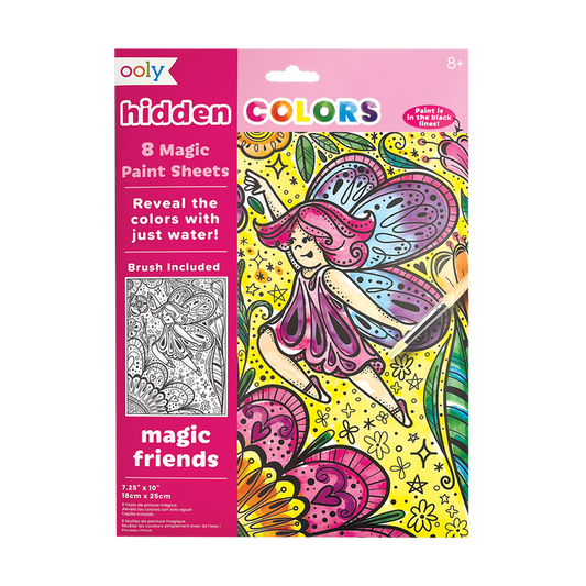 OOLY Hidden Colors Magic Paint Sheets - Magic Friends in package