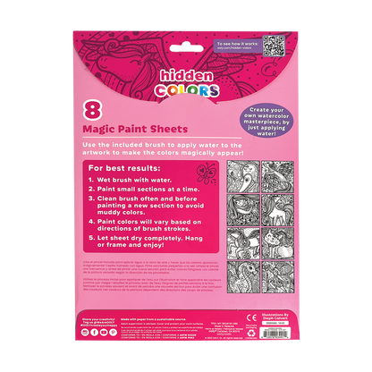 OOLY Hidden Colors Magic Paint Sheets - Magic Friends backside of package