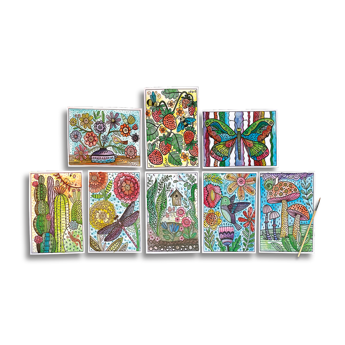 OOLY Hidden Colors Magic Paint Sheets - Magic Nature in use