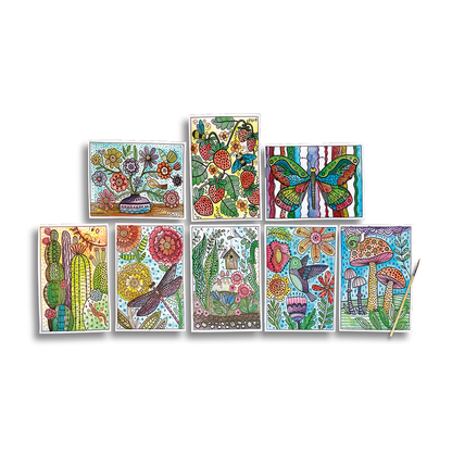 OOLY Hidden Colors Magic Paint Sheets - Magic Nature in use