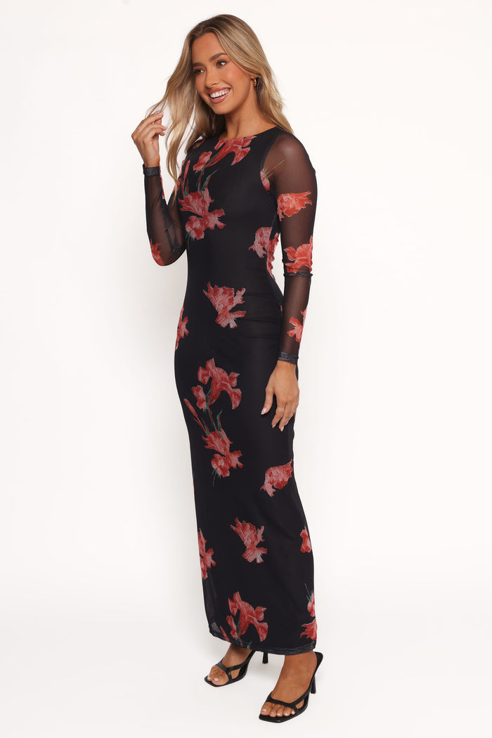 Petal and Pup USA DRESSES Hilda Maxi Dress - Black Floral