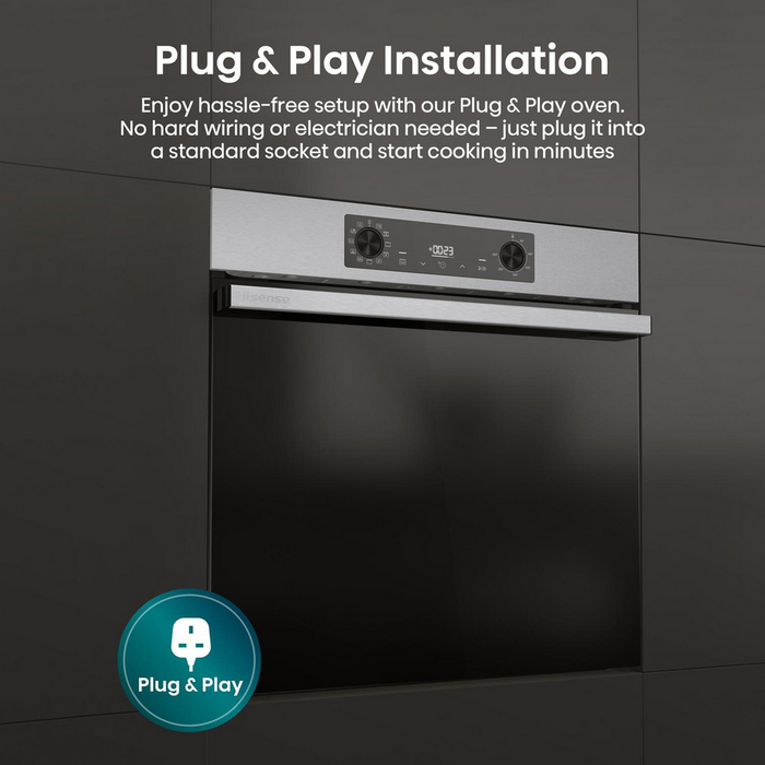 Hisense BI622AXPGUK Hi4 59.5cm Built In Electric Single Oven Stainless Steel