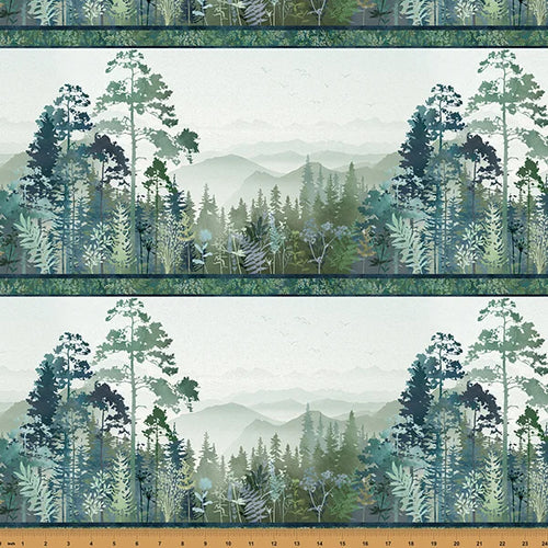 Hoffman Fabrics- Tree Line- Stripe Bluegrass
