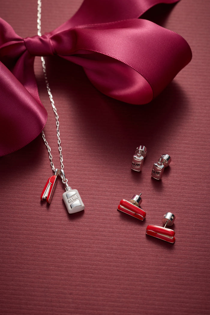 'Holding Us All Together' Glue & Stapler Stud Earring Set