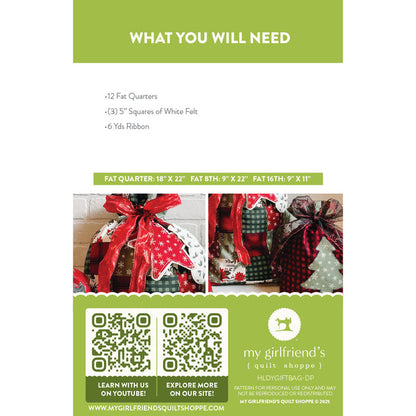 Holiday Gift Bags (Downloadable pattern)
