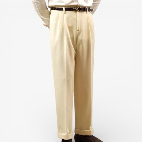 Hollywood wool blend trousers - AntoniosClothing - Coffee