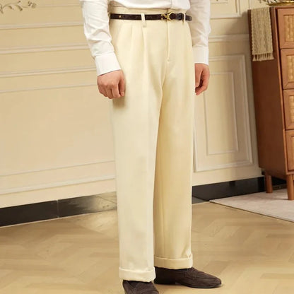 Hollywood wool blend trousers - AntoniosClothing - Beige