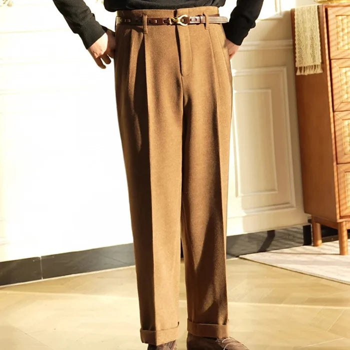 Hollywood wool blend trousers - AntoniosClothing - Beige