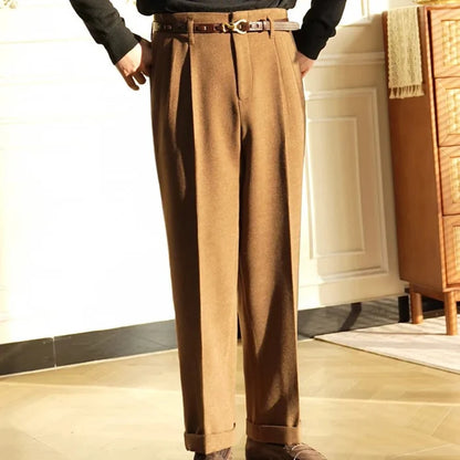 Hollywood wool blend trousers - AntoniosClothing - Beige