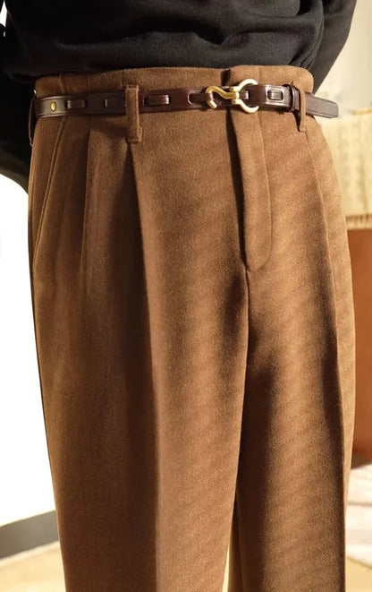 Hollywood wool blend trousers - AntoniosClothing - Beige