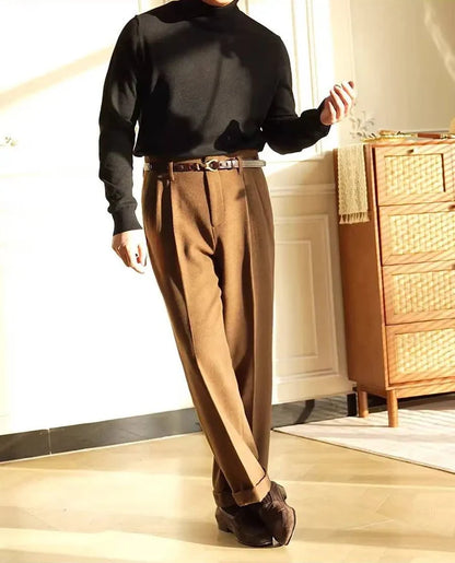 Hollywood wool blend trousers - AntoniosClothing - Beige