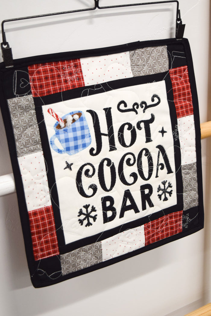Hot Cocoa Bar Mini Quilt (Downloadable Sewing and Machine Embroidery Pattern)