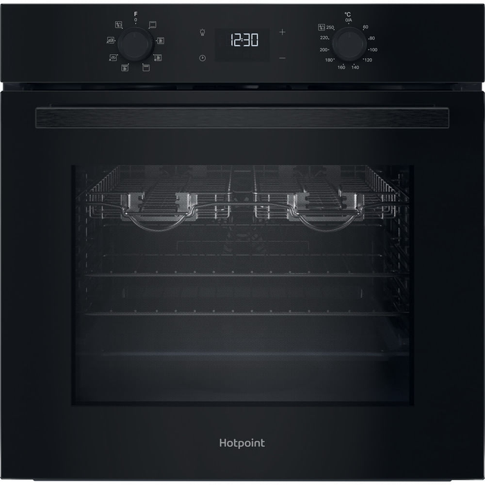 Hotpoint HO455HZBUK Class 2 Built-In Single Multifunction Oven with Multiflow and Easy Grill Black
