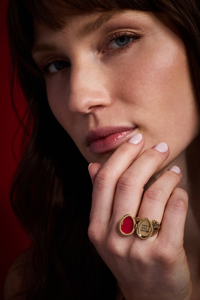 House of the Dragon™ 'Fire Will Reign' Dragon Egg Locket Ring