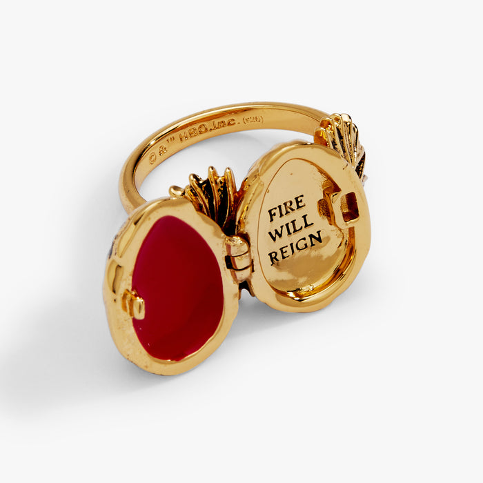 House of the Dragon™ 'Fire Will Reign' Dragon Egg Locket Ring