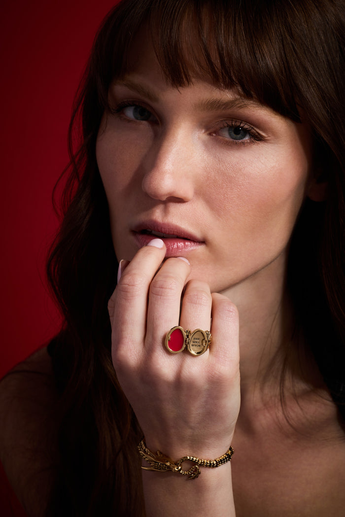 House of the Dragon™ 'Fire Will Reign' Dragon Egg Locket Ring