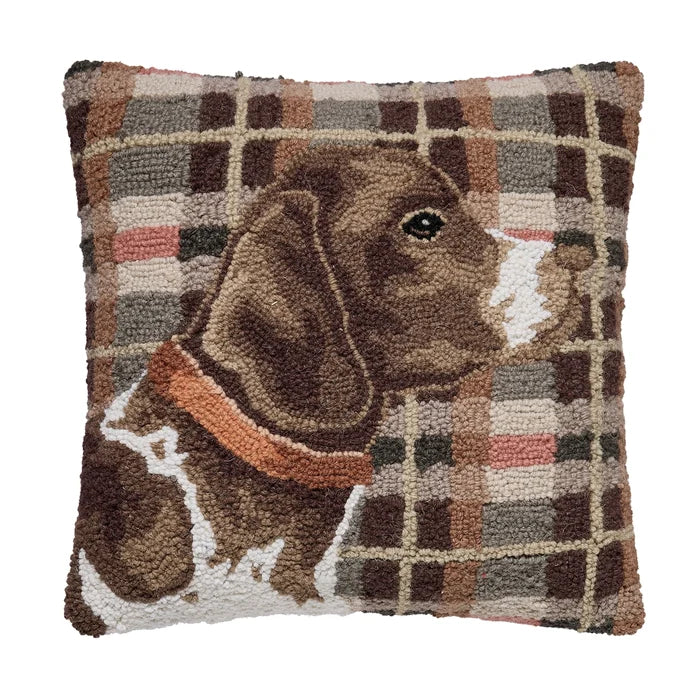 Hunting Dog Tartan Hook Pillow