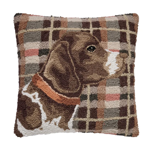 Hunting Dog Tartan Hook Pillow