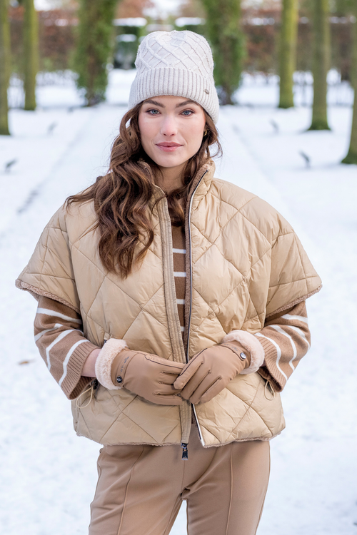 HV Society Bodywarmer HVSlris Camel 0405103851 worn by model Shop HV Society at Dotique