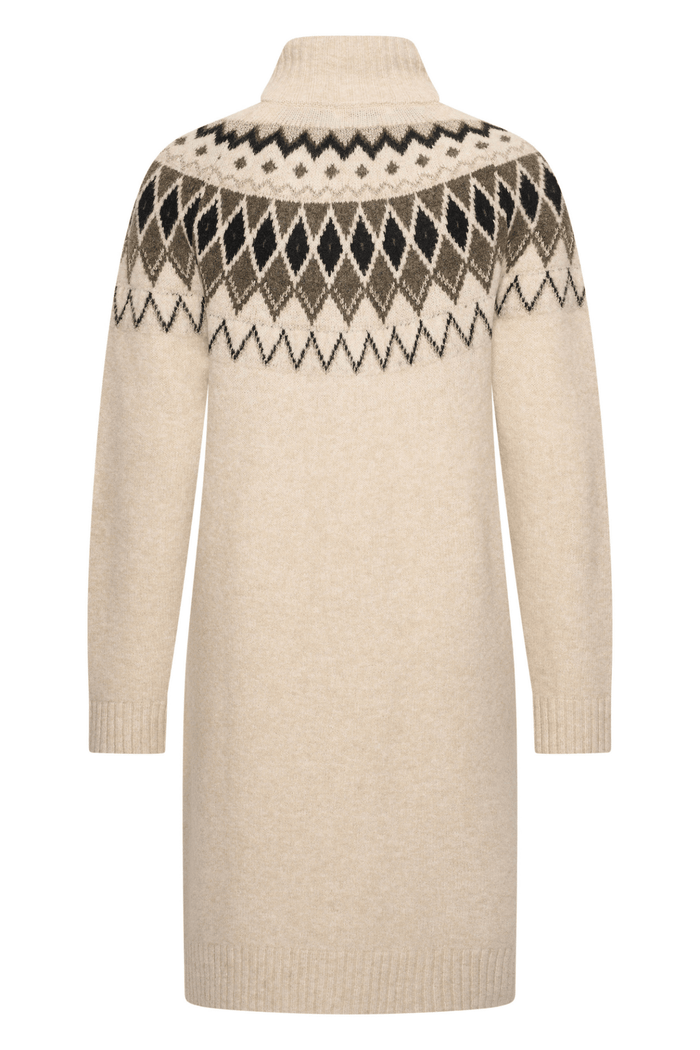 HV Society kit beige jumper dress with fair isle diamond knit yoke – Dotique