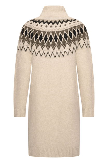 HV Society kit beige jumper dress with fair isle diamond knit yoke – Dotique