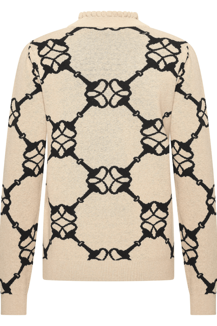 HV Society kit beige jumper with large black equestrian bit chain print – Dotique