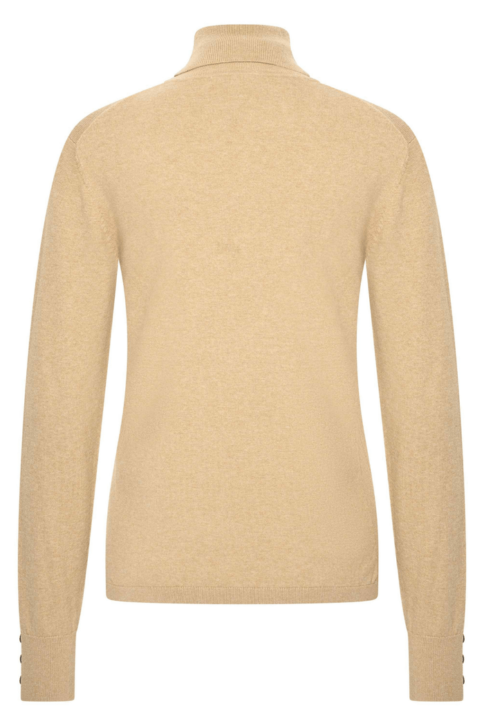 Sand roll neck HV Society jumper with button cuffs – Dotique