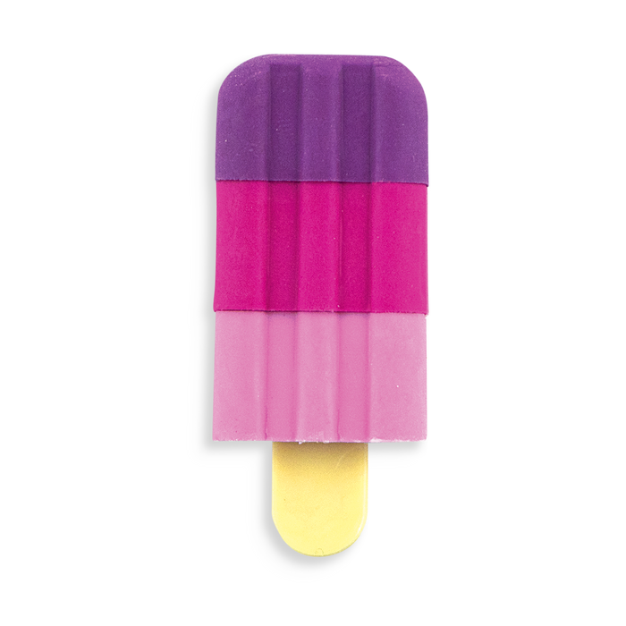 Single purple, hot pink and pink Icy Pop pencil eraser