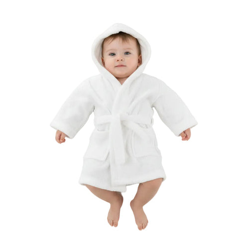 INFANTS WHITE FLEECE ROBE NO. FBR22-W-18-24