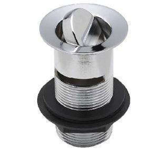 Inox Anti-Vandal Flip Top Waste 32 x 78mm Overflow Brass-CP