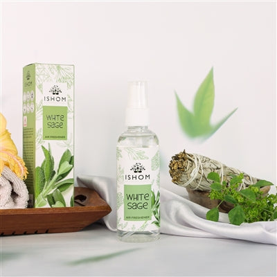 ISHOM | White Sage Air Smudge Spray | Earthy, Refreshing | 100 ML (White Sage)