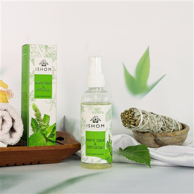 ISHOM | White Sage & Patchouli Air Smudge Spray | Earthy, Spicy, Woody | 100 ML (PatchoulI)