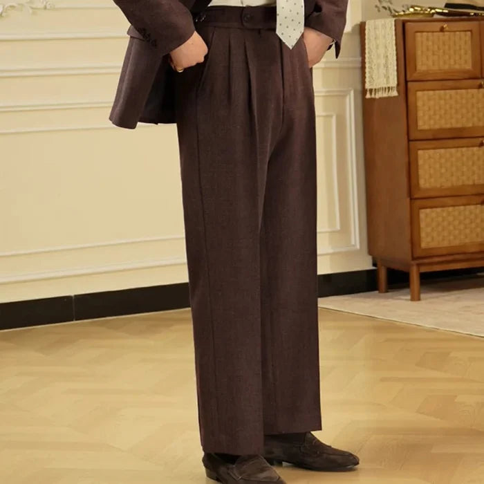 Italian style business casual pants - AntoniosClothing - Coffee