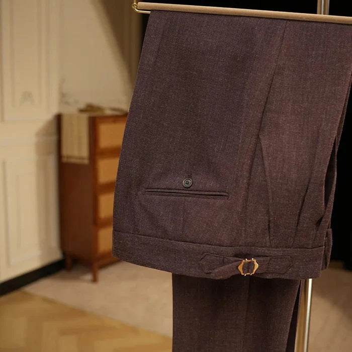 Italian style business casual pants - AntoniosClothing - Coffee