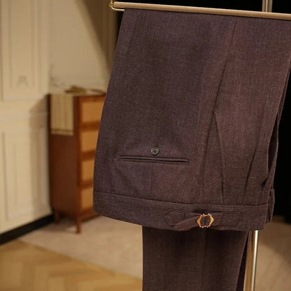 Italian style business casual pants - AntoniosClothing - Coffee